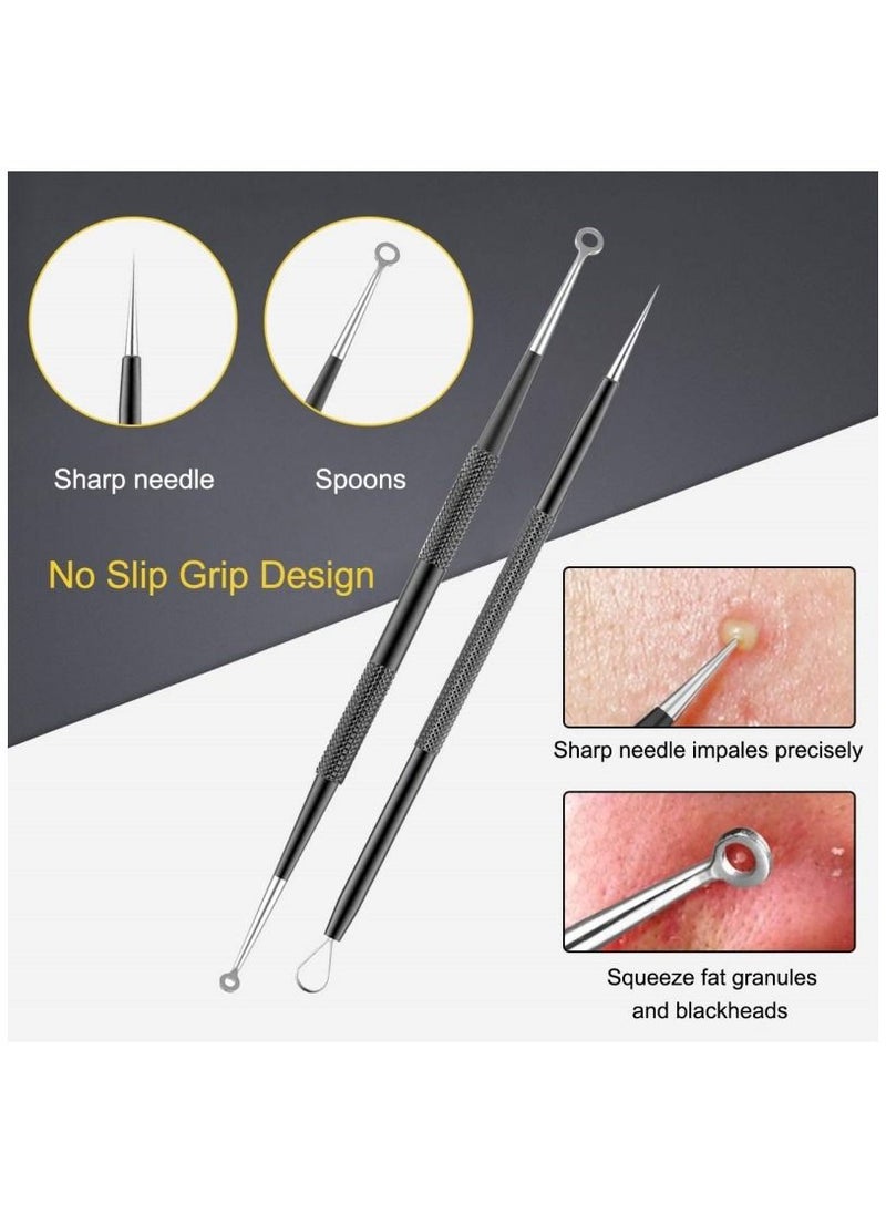 Blackhead Remover Tool 10 Pcs Professional Pimple Extractor Tool Acne Removal Kit - Treatment for Pimples Blackheads Zit Removing Forehead Facial and Nose