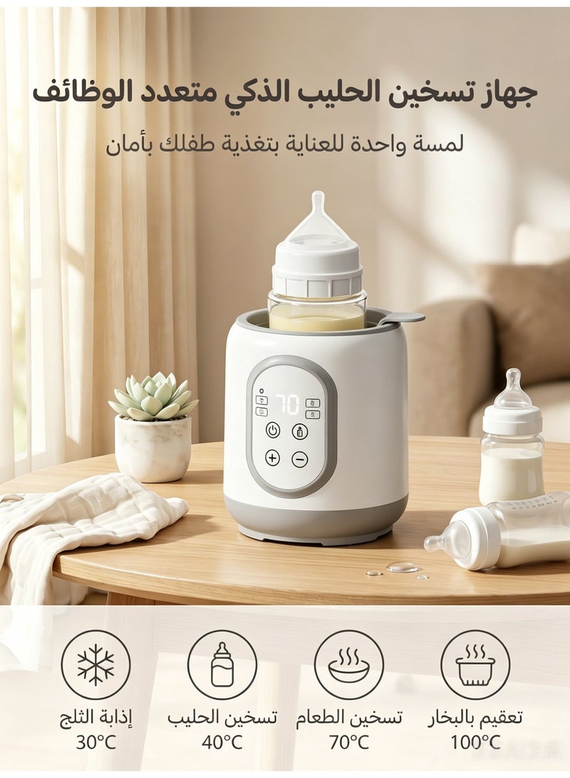 Hirospace Baby Bottle Warmer 8-in-1, Fast Heating Milk Warmer for Breastmilk Formula, Sterilizer & Defrost Function, Portable Baby Food Heater with Timer & LCD Display - Image 4