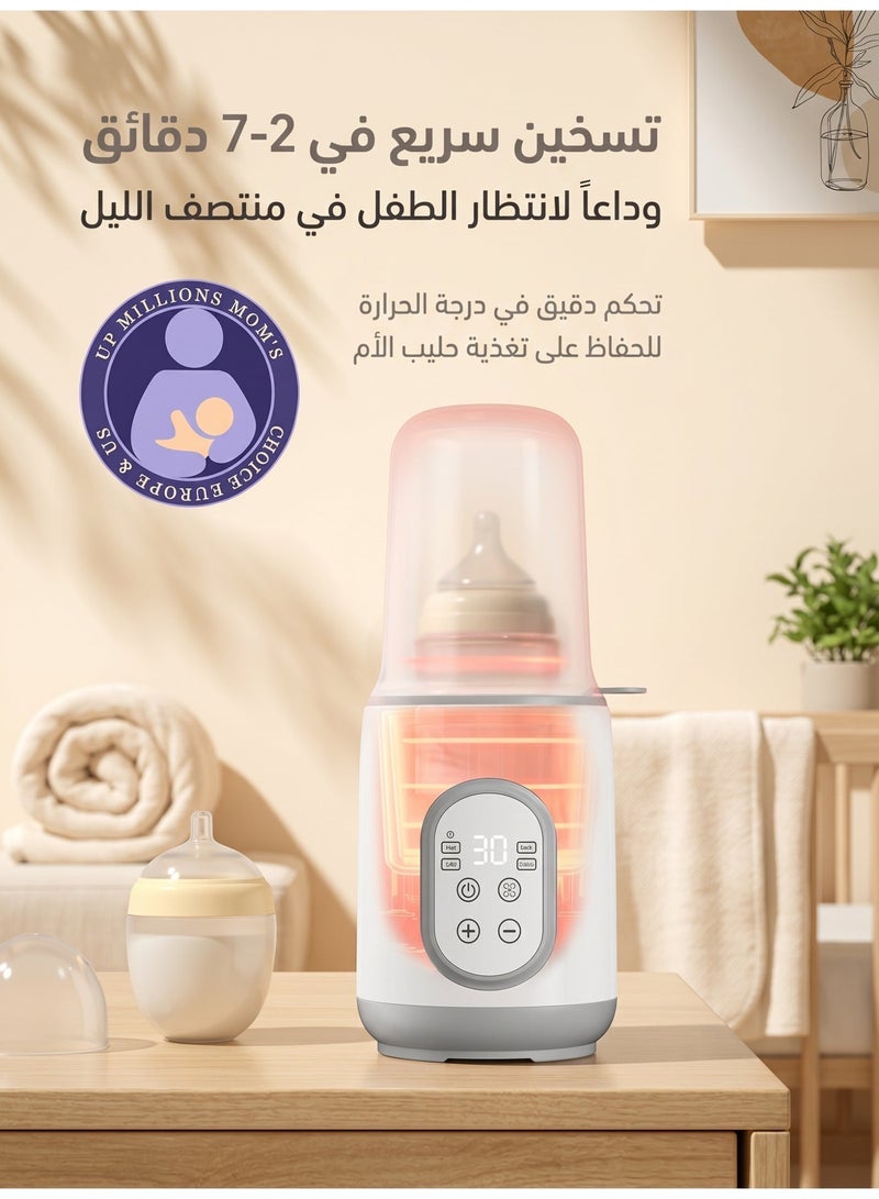 Hirospace Baby Bottle Warmer 8-in-1, Fast Heating Milk Warmer for Breastmilk Formula, Sterilizer & Defrost Function, Portable Baby Food Heater with Timer & LCD Display - Image 1