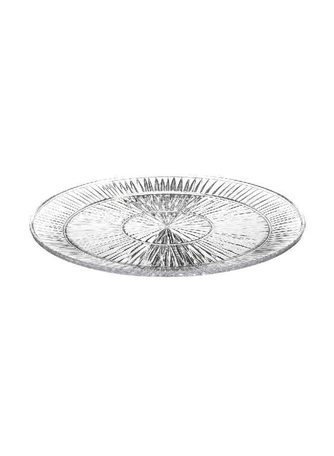 Arrow Crystal Cut Design Contemporary Polystyrene Starburst Tray Clear 13 inch 83300