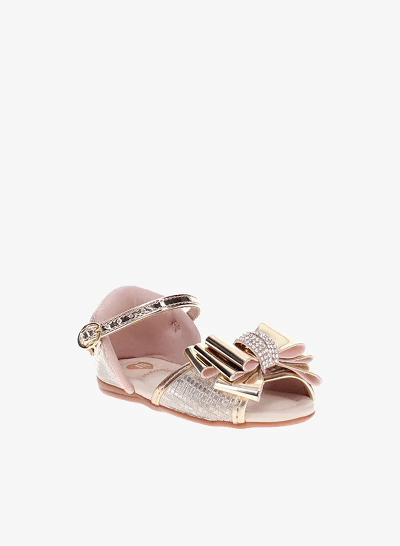 موليكينها Molekinha Infant Girls Sandals With Back Strap Golden | Made In Brazil