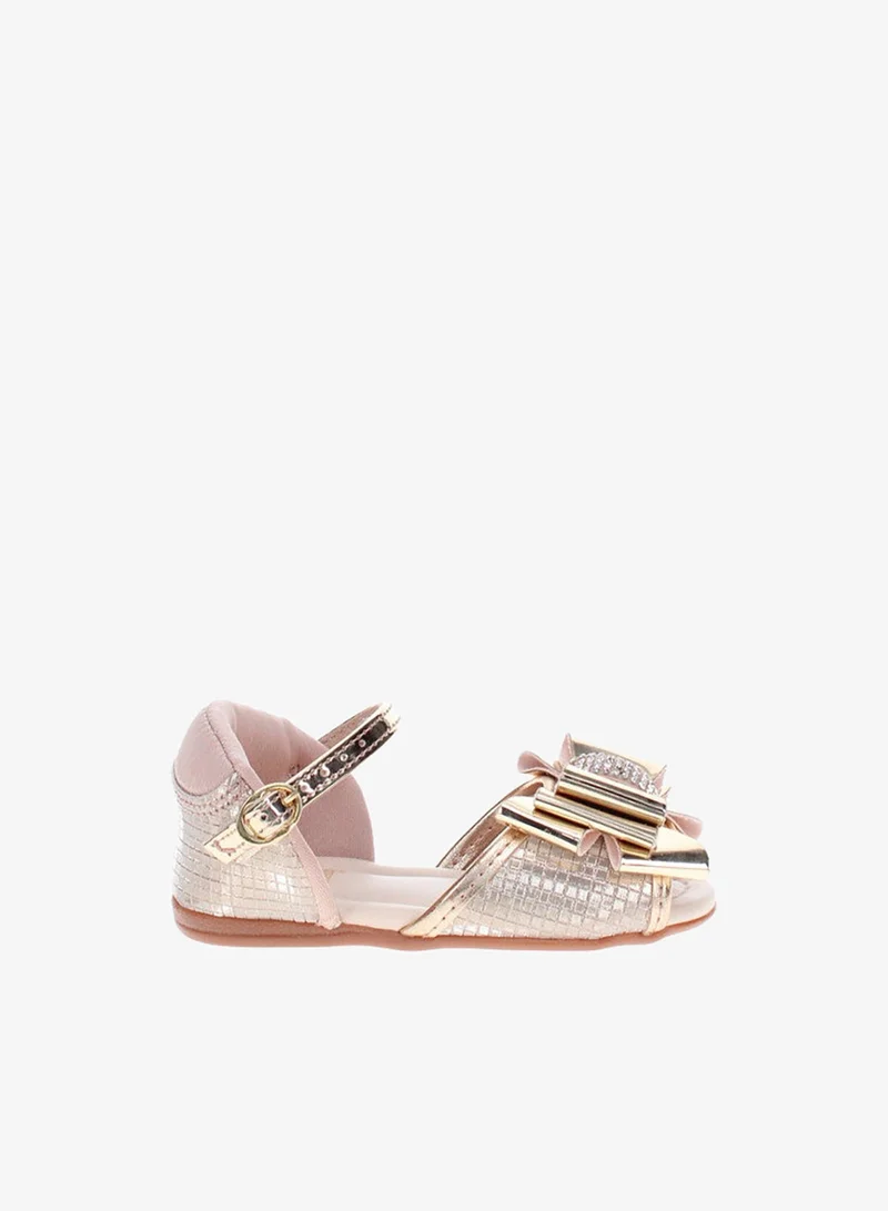 موليكينها Molekinha Infant Girls Sandals With Back Strap Golden | Made In Brazil
