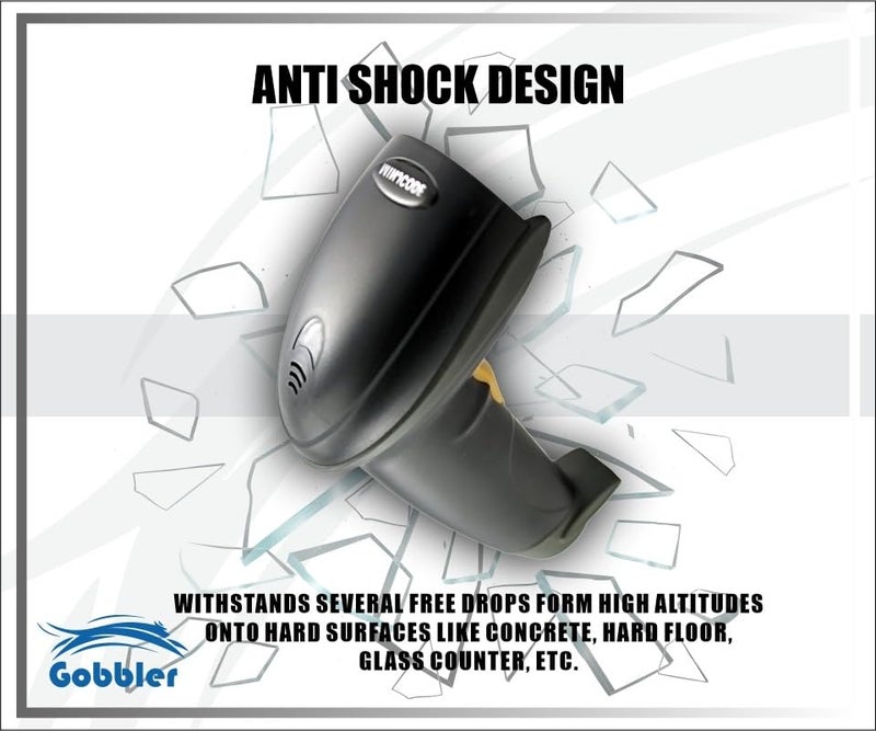 GOBBLER Professional 1D Barcode Scanner Laser High-Speed USB Wired Reader - Black - Image 5