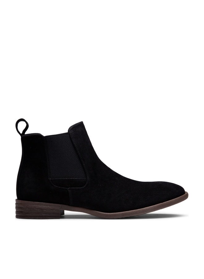 Jousen Men's Chelsea Boots Lightweight Casual Chukka Ankle Boots Classic Elastic Dress Boots For Men (AMY650A Black Suede 11.5) - Image 1