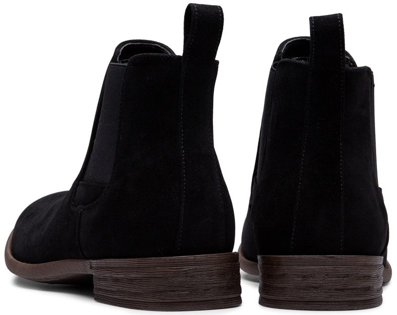 Jousen Men's Chelsea Boots Lightweight Casual Chukka Ankle Boots Classic Elastic Dress Boots For Men (AMY650A Black Suede 11.5) - Image 5