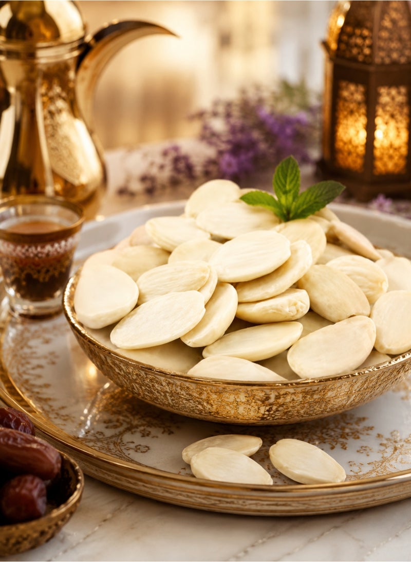 لوز أبيض أنصاف (نصف حبة) فاخر للطهي والحلويات 500 جم | Blanched Split Almonds Premium Quality | لوز مقشر أبيض للطهي والخبز وصناعة الحلويات الشرقية والغربية | مكسرات طبيعية عالية الجودة - Image 4
