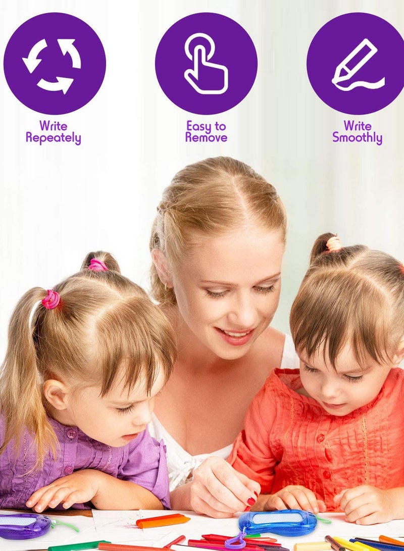 كاست ويف Mini Magnetic Drawing Boards, 8 Pieces Doodle Boards Backpack Keychain Clip Drawing Boards Erasable Sketch Pad for Kids Art Supplies Party Favors Goodie Bag Filler - Image 2