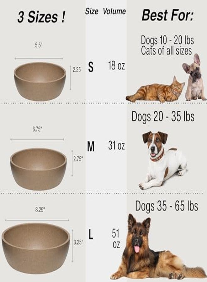 Loving Pets - Dolce Bamboo - Eco-Friendly Pet Bowls & Dishes for Dog, Cats, Puppy Food and Water Bowl -Sustainable and Dishwasher Safe, Made with Real Bamboo (Large, Coffee-Brown) - Image 4