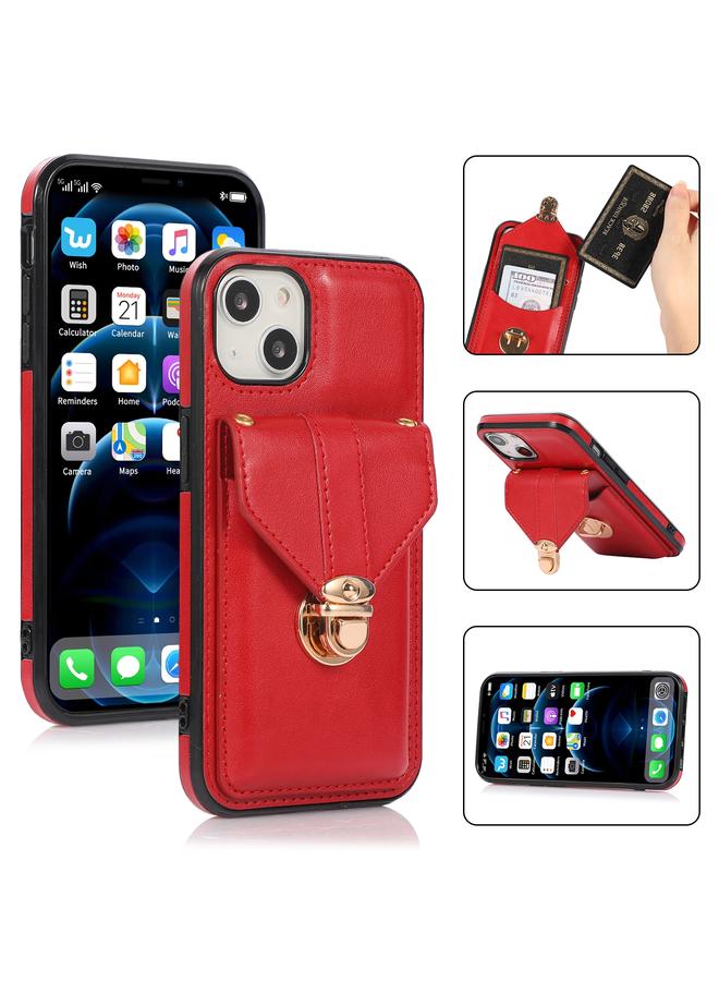 زبون جراب لهاتف iPhone 13 Pro Max جراب واقٍ أنيق بمشبك مع حامل وفتحة للبطاقة ومحفظة وحبل - Image 1