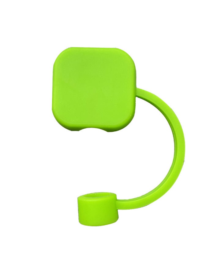 Cross-border New Straw Cap Silicone Straw Cap Waterproof Dustproof Silicone Straw Cap Can Be Customized LOGO Gift-Color:Square Green - Image 1