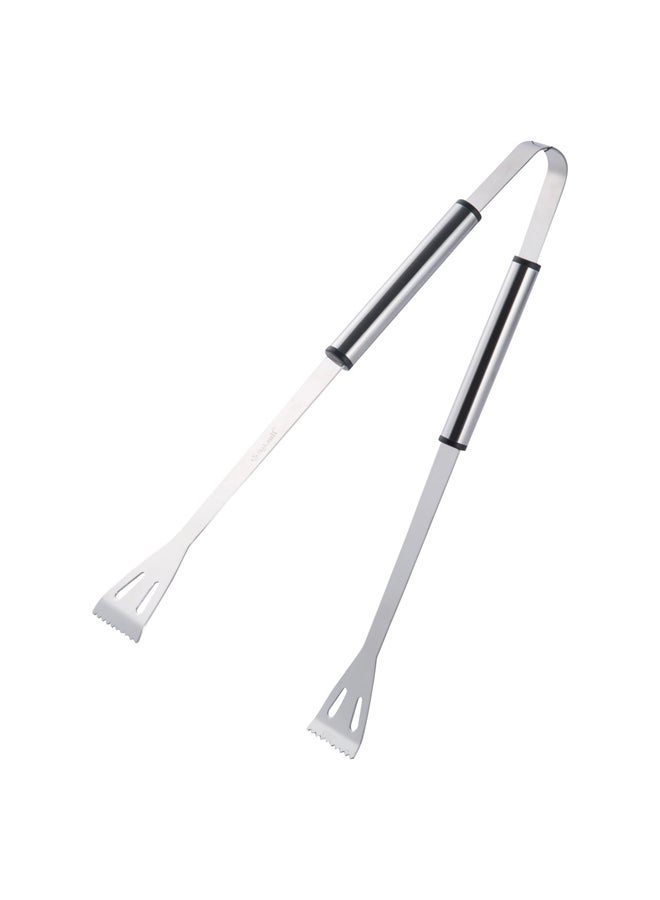 السنيدي ملقاط فحم للشواء، ملقاط نار، فضي، مقاس 40 سم - Image 2