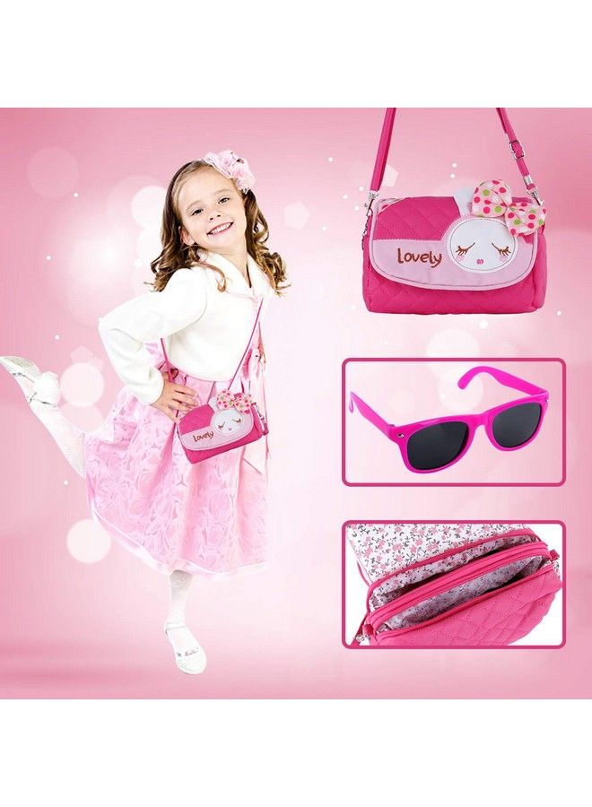 Ginmic Kids Makeup Kit Pretend Play Makeup Set Toys With Pink Princess Purse & Sunglasses For Girls 3 10 Year Old Including Brushes Eye Shadows Lipstick Liquid Foundation Nail Polish And More  - Image 3