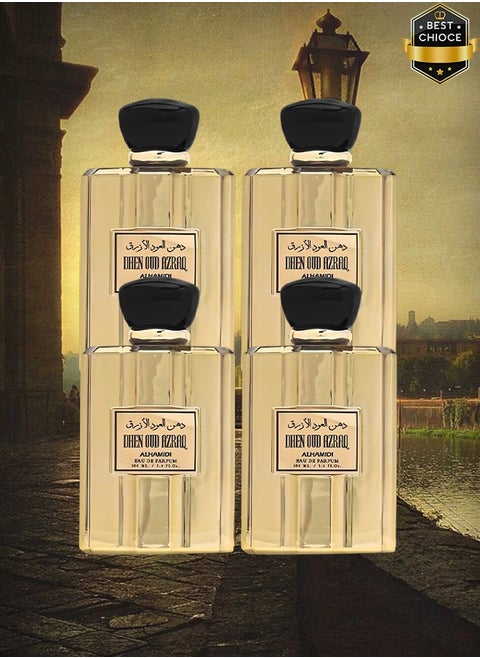 4 Pieces Dhen Oud Azraq Perfume 100ml EDP
