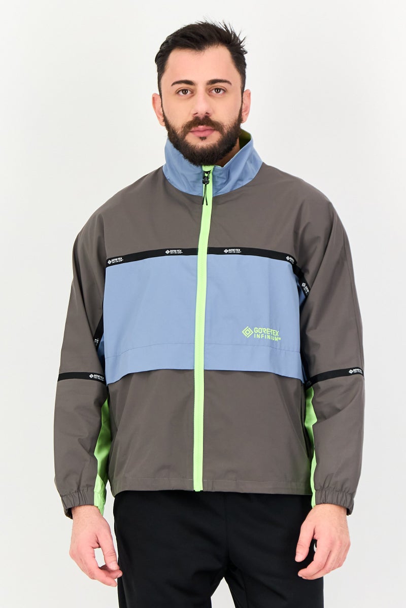 SELECTED Men Embroidered Windbreaker Jacket, Multicolor - Image 1