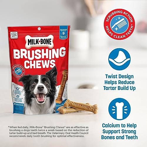 Milk-Bone Original Brushing Chews, 35 Small/Medium Daily Dental Dog Treats Scrubbing Action Helps Clean Teeth - Image 2