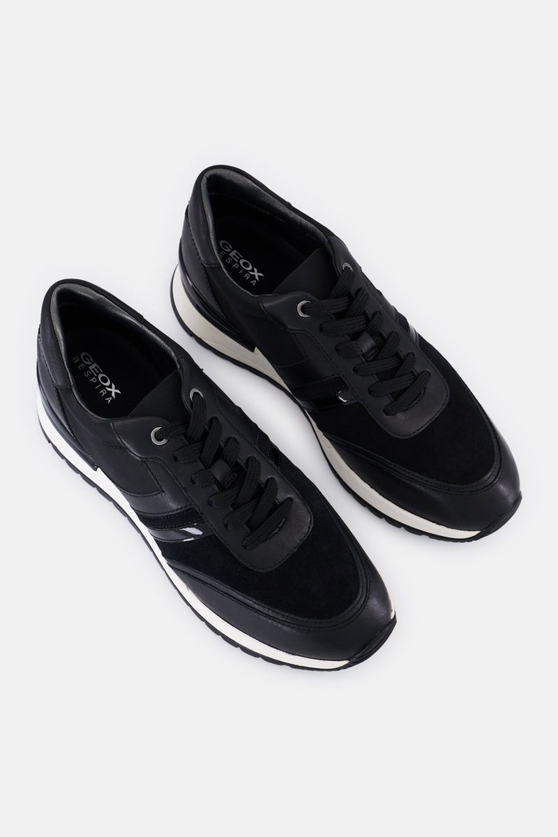 GEOX Women D DESYA Lace Up Sneaker, Black - Image 2