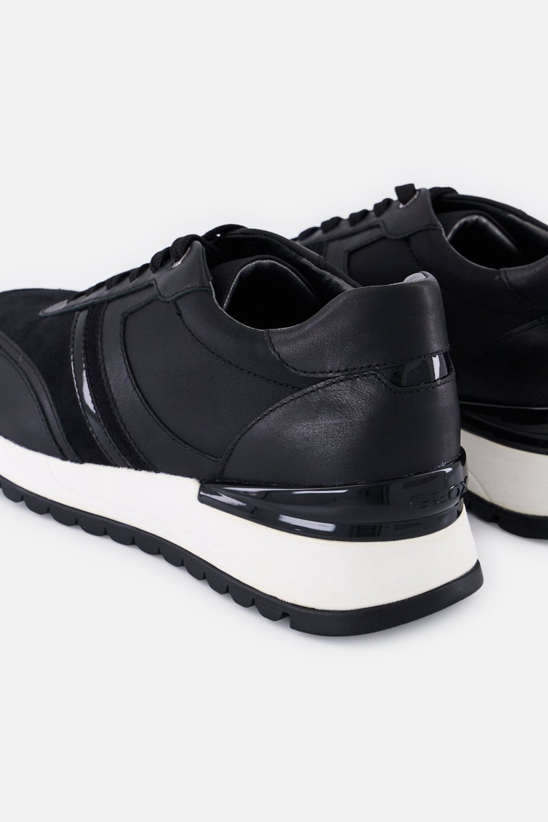 GEOX Women D DESYA Lace Up Sneaker, Black - Image 3