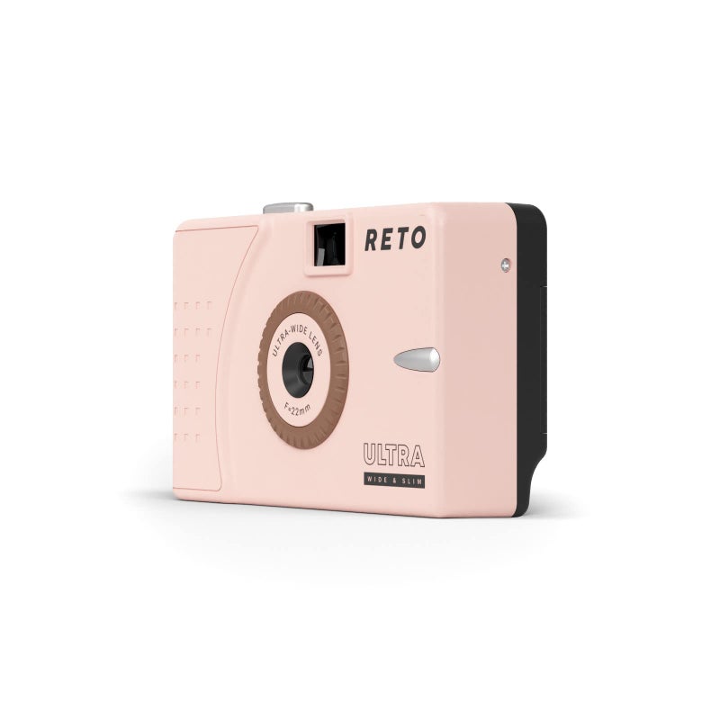 RETO Ultra Wide and Slim 35mm Reusable Daylight Film Camera - 22mm Wide Lens, Focus Free, Light Weight, Easy to Use (Pastel Pink) - Image 2