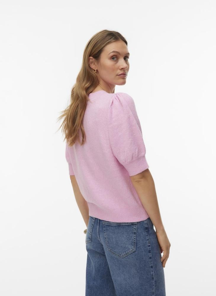 VERO MODA Casual 2/4 Sleeve Crew Neck Pullover - Image 2