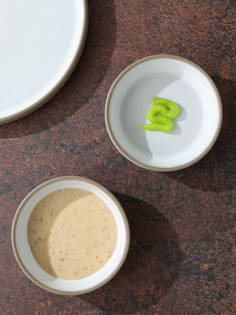 famiware Nature Ceramic Soy Sauce Dish Dipping Bowls Set of 6 3 oz Dipping Sauce DishesCupsPlates Small Serving Bowls for Side Dishes Condiments Sushi Appetizer Dessert Snowy White - Image 4