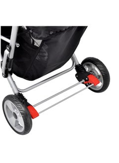 Generic Double Stroller, Double Stroller with Adjustable Backrest, Footrest, Foldable Design for Easy Transport - (Red Color).  - Image 3