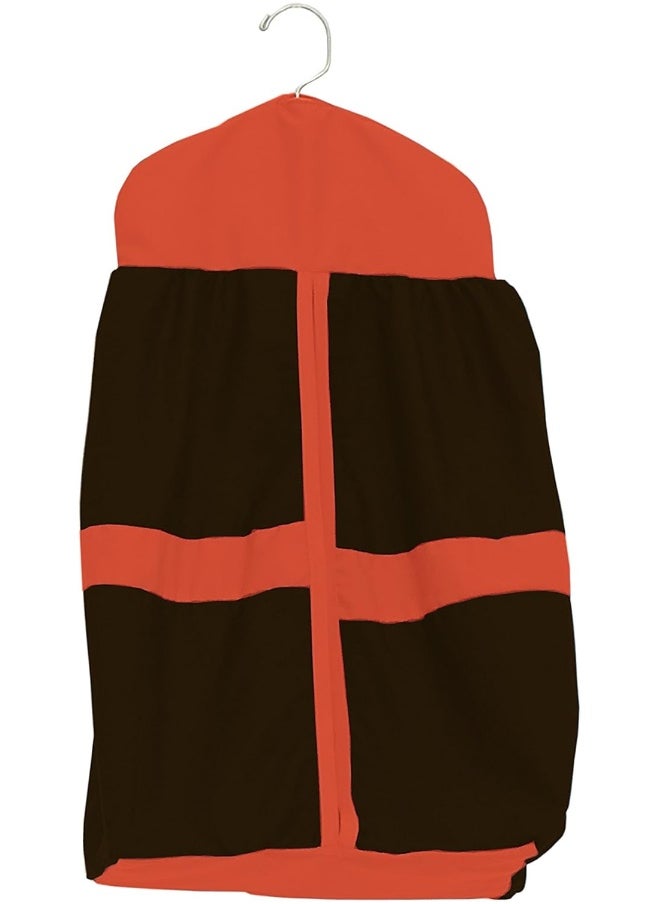 Baby Doll Baby Doll Bedding Solid Stripe Diaper Stacker, Brown/Orange 