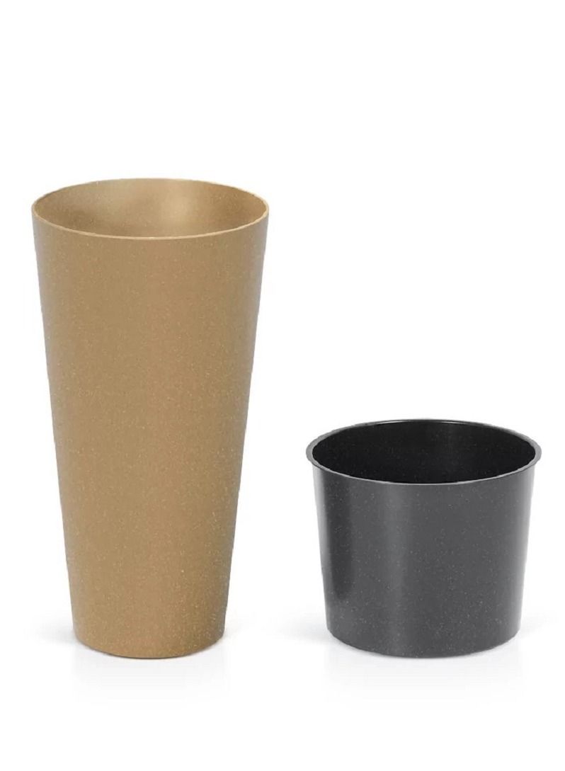Prosperplast Tubes Slim Eco Wood Plastic Plant Pot Naturo Color 25cm D x 47.6cm H Medium