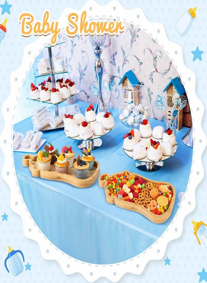 Willinglong Baby Shower Charcuterie Board Gift 14.96 x 7.87 Inch Milk Bottle Wooden Appetizer Serving Trays Snack Dessert Candy Dish for Home Restaurant Baby Shower Favor Gender Reveal Birthday Party - Image 3