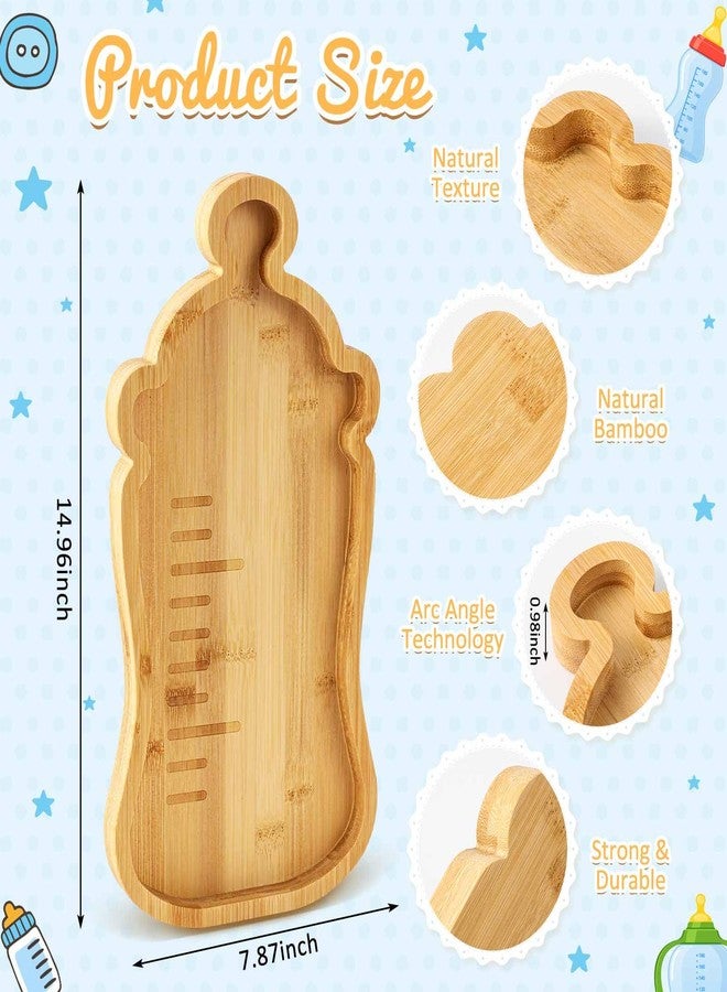 Willinglong Baby Shower Charcuterie Board Gift 14.96 x 7.87 Inch Milk Bottle Wooden Appetizer Serving Trays Snack Dessert Candy Dish for Home Restaurant Baby Shower Favor Gender Reveal Birthday Party - Image 2