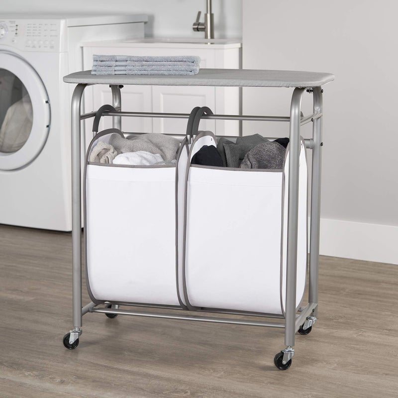 Neatfreak - Laundry Sorter with Ironing Board - 3-in-1 Laundry Basket, Ironing Station & Laundry Folding Table - 2 x Tote Hampers for Laundry, Towels & Bathroom Storage - Image 2