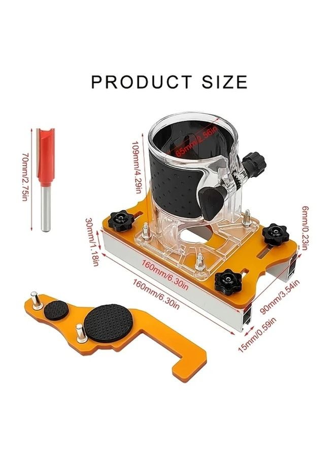 4pcs Set Woodworking Router Mortising Jig Slotted Base Fastening Bracket Guide With Positioner - Image 2