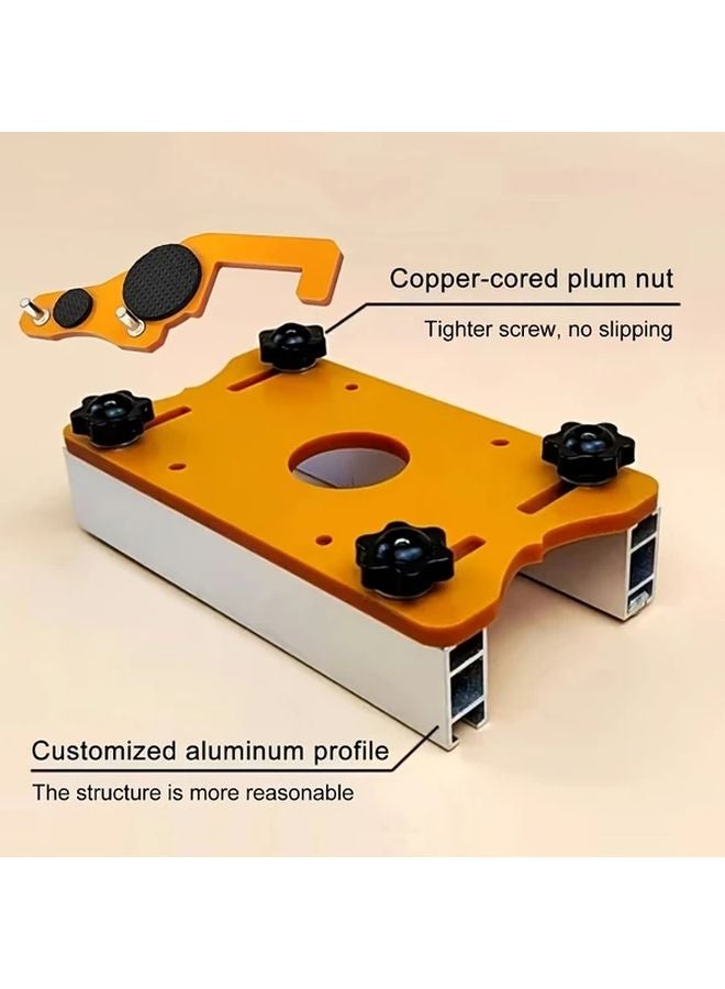 4pcs Set Woodworking Router Mortising Jig Slotted Base Fastening Bracket Guide With Positioner - Image 4