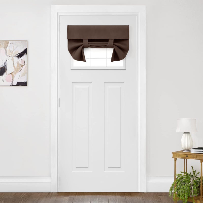 هوم أيدياز Homideas French Door Strtains خصوصية ستائر نافذة الباب الصغيرة 26 × 20 بوصة ظلال الباب الفرنسية للباب الأمامي الحراري المعزول. - Image 1
