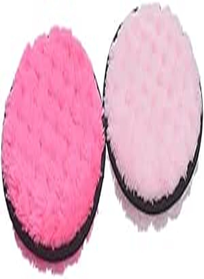 G-Beauty Microfiber Double Sided Makeup Remover Sponge Pad For Face Cleaning Set Of 2 Pieces - Pink Rose