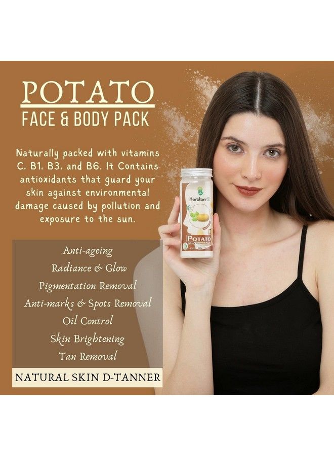 Herbtoniq 100% Natural Pack Of 5 Face Powder For Face Packs Face Washes Scrubs Pigmentation And Acne: Aloe Vera Potato Beetroot Tomato And Pomegranate Peel (850G)  - Image 4