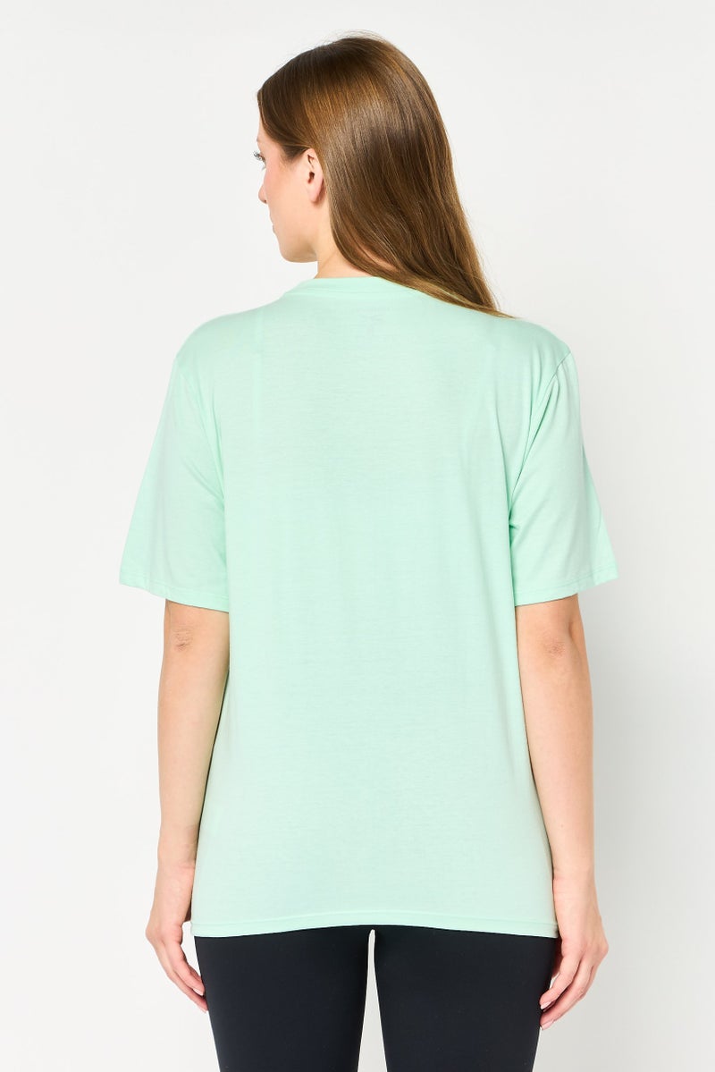 Reebok Women Sportswear Fit Short Sleeve Training T-Shirt, Light Green - Image 2