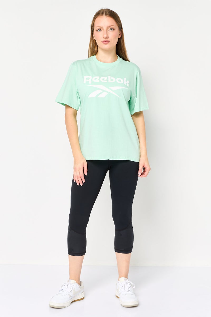 Reebok Women Sportswear Fit Short Sleeve Training T-Shirt, Light Green - Image 3