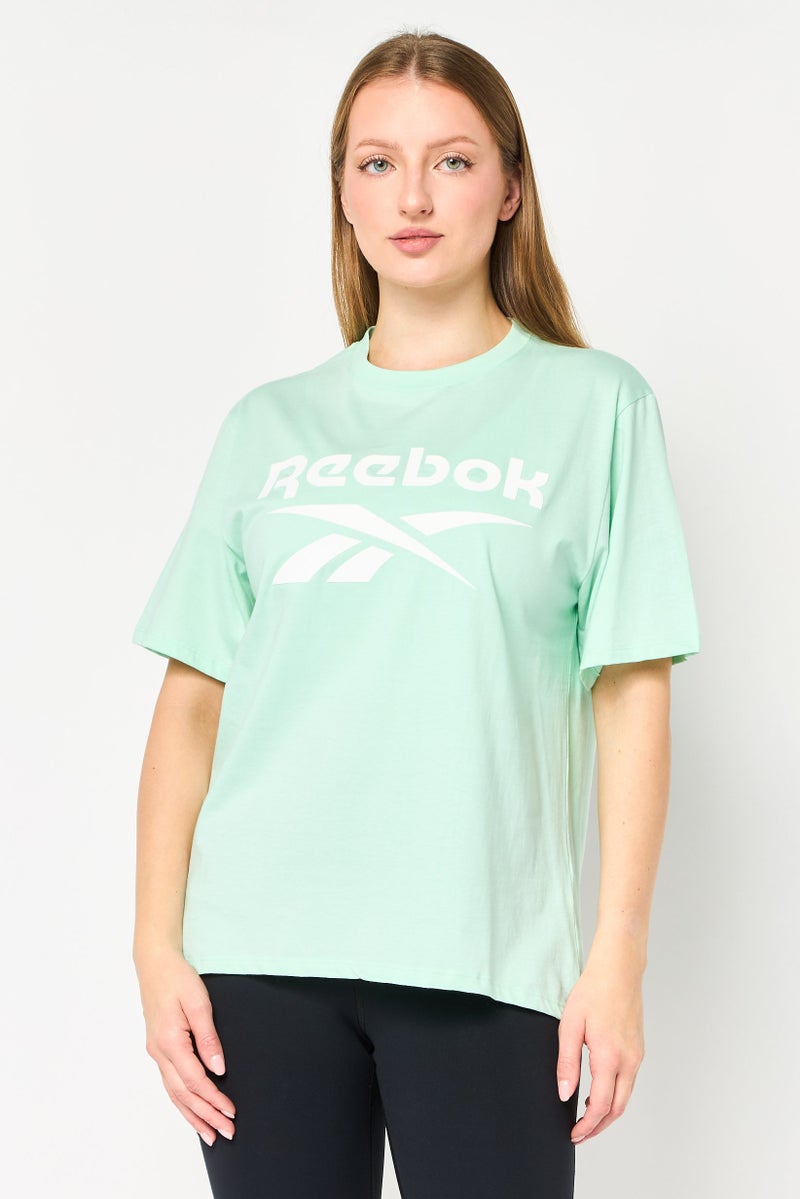 Reebok Women Sportswear Fit Short Sleeve Training T-Shirt, Light Green - Image 1