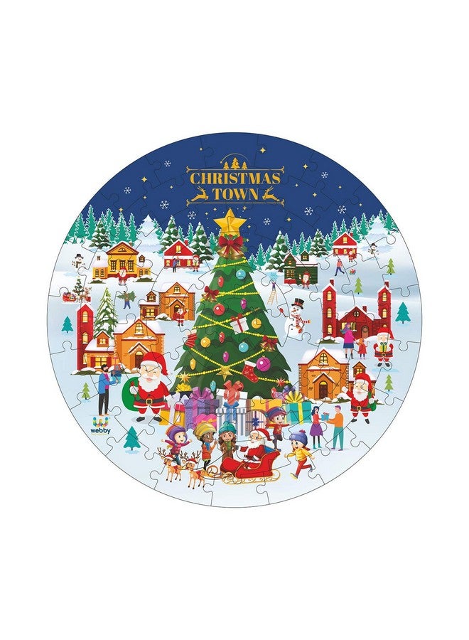 ويبي أحجيات الصور المقطوعة الخشبية لمدينة عيد الميلاد من ويبي للأطفال، 60 قطعة - Image 1