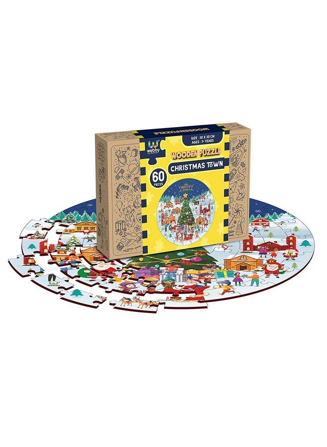 ويبي أحجيات الصور المقطوعة الخشبية لمدينة عيد الميلاد من ويبي للأطفال، 60 قطعة - Image 3