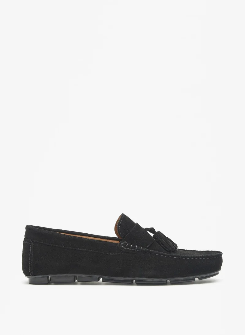 LBL Men Solid Slip-On Moccasins with Tassel Detail