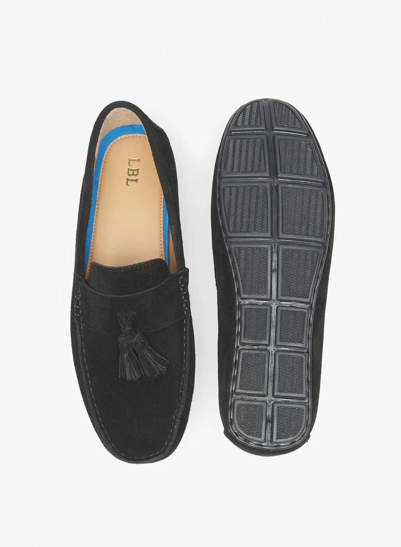 LBL Men Solid Slip-On Moccasins with Tassel Detail