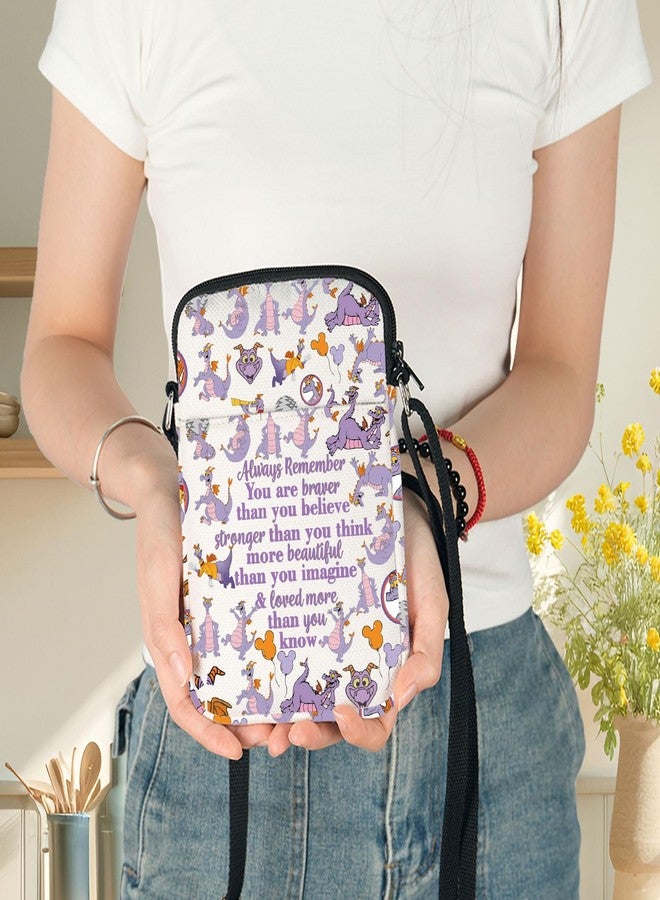 G2TUP Purle Dragon Crossbody Bag Dragon Fans Gift You Are Braver Than You Know Purle Dragon Shoulder Bag Dragon Merch (Always Purple Dragon CB) - Image 4