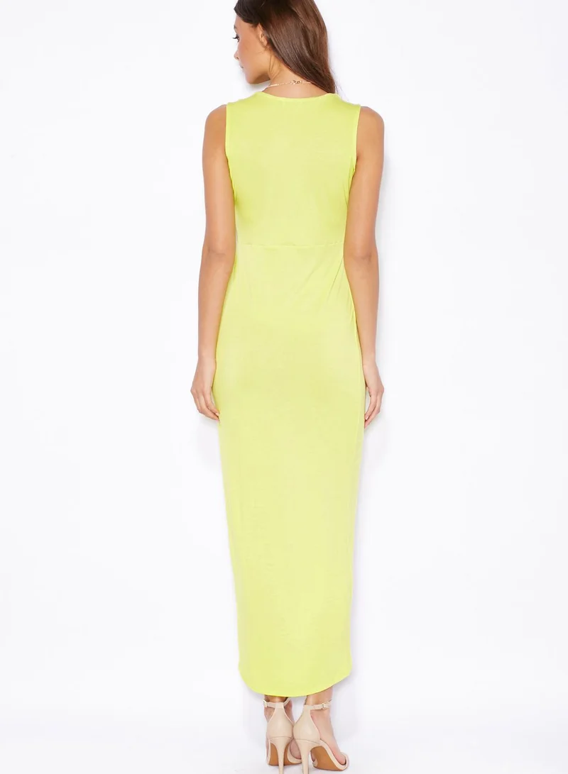 Ginger Wrap Front Slit Maxi Dress
