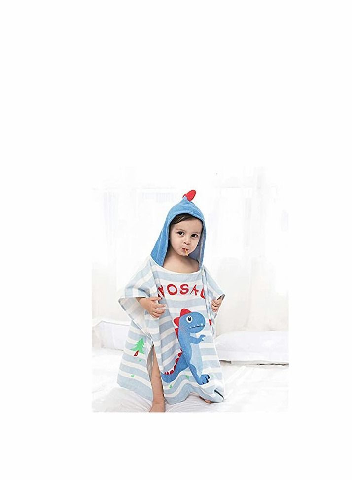 NIBEMINENT Kids Bath/Pool/Beach Hooded Poncho Towel-Cartoon Animal Pattern Cotton Beach Towel for Baby and (Dinosaur) - Image 4