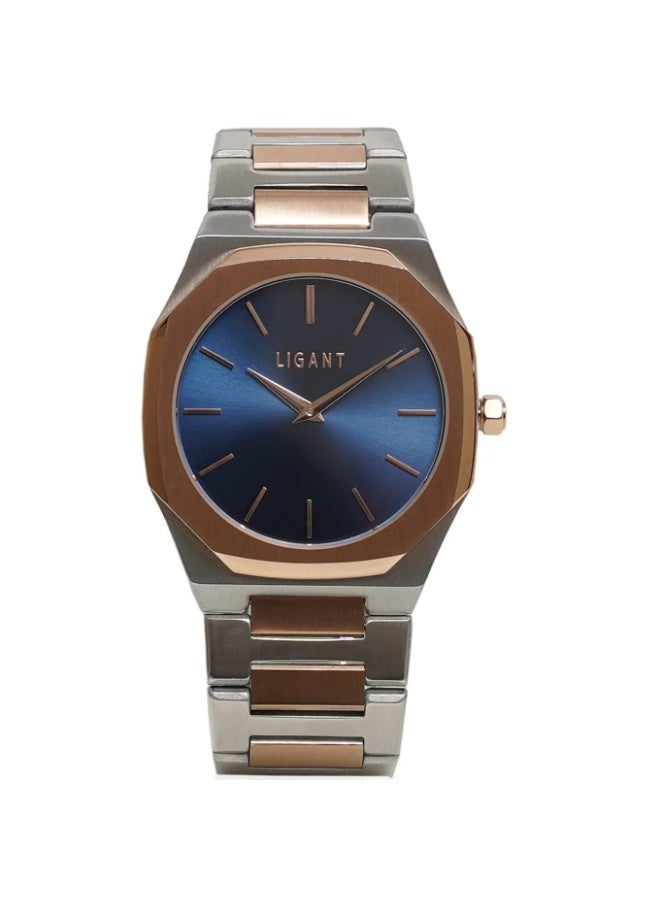 LIGANT Men’s Stainless Steel Watch – Silver and Rose Gold Elegant Design - Image 1