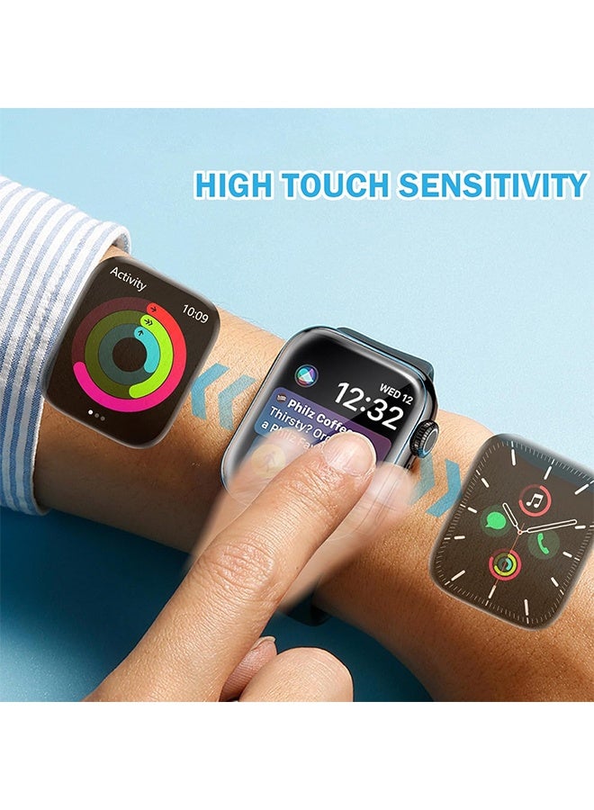 عبوة من قطعتين متوافقة مع واقي شاشة Apple Watch Series 10 / Series 11 بحجم 46 مم، فيلم واقٍ شفاف عالي الدقة من TPU ناعم مع ميزة الشفاء الذاتي لسلسلة iWatch 10 بحجم 46 مم، حساس للمس ومضاد للخدش - Image 3