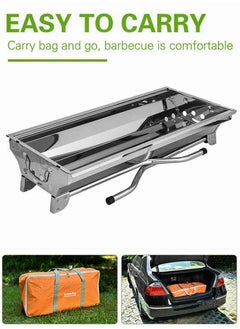 Generic Portable Charcoal Grills,Stainless Coating BBQ Grill Small Charcoal, Storage Shelf Hooks for Party Picnic Travel Home,Camping,Hiking, Picnic Patio Backyard Large  - Image 3