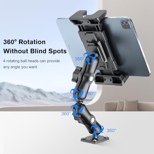 OHLPRO Tablet Mount for Truck - Heavy Duty Drill Base - Tablet Holder for Car Dashboard, iPad Holder for All 5"-13" iPad Pro Samsung Galaxy Kindle fire Tablets and Car Wall Desk etc. - Image 5
