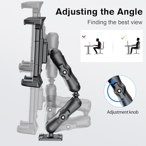OHLPRO Tablet Mount for Truck - Heavy Duty Drill Base - Tablet Holder for Car Dashboard, iPad Holder for All 5"-13" iPad Pro Samsung Galaxy Kindle fire Tablets and Car Wall Desk etc. - Image 4